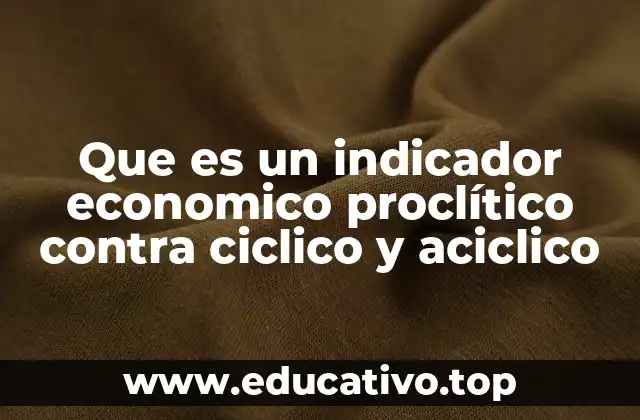 Que es un indicador economico proclítico contra ciclico y aciclico