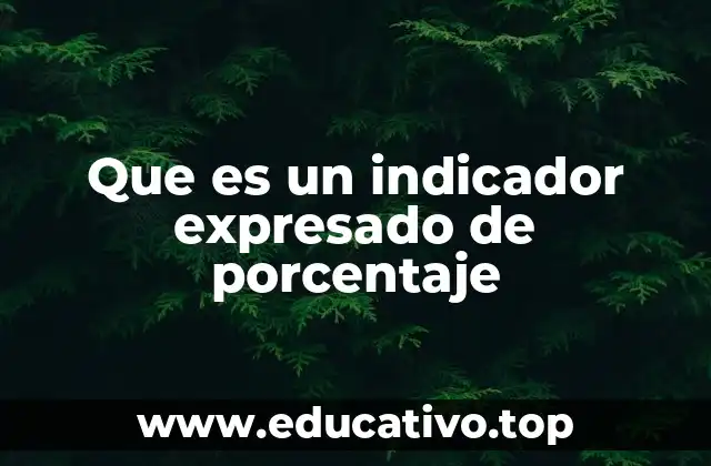 Que es un indicador expresado de porcentaje