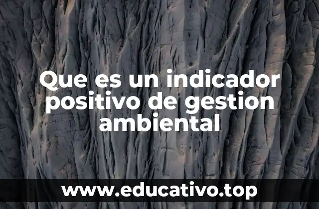 Que es un indicador positivo de gestion ambiental