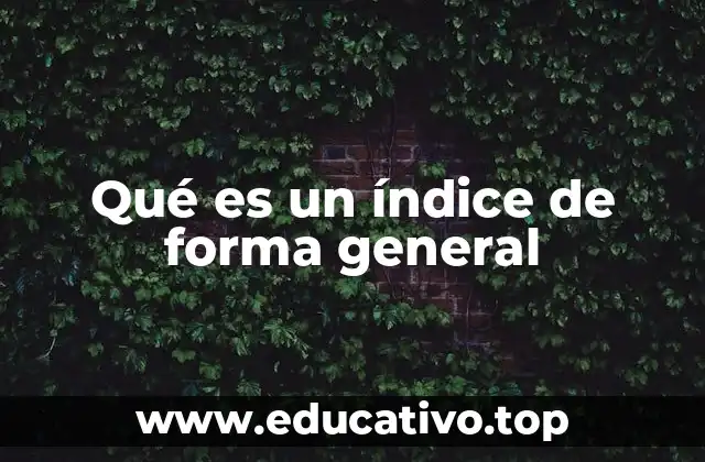 Qué es un índice de forma general