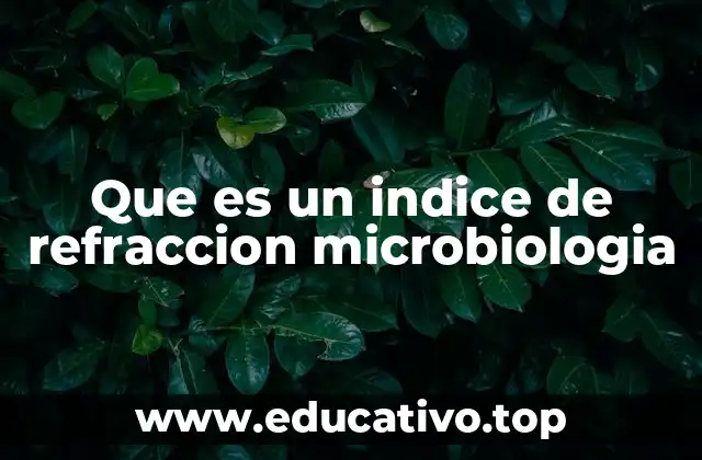 Que es un indice de refraccion microbiologia