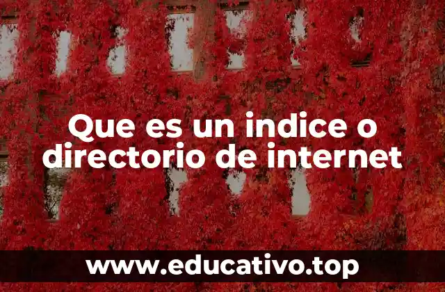 Que es un indice o directorio de internet