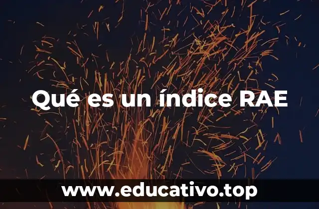 Qué es un índice RAE