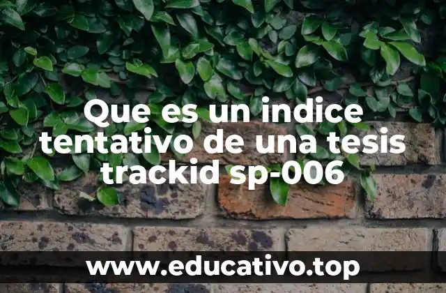 Que es un indice tentativo de una tesis trackid sp-006