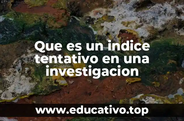 Que es un indice tentativo en una investigacion