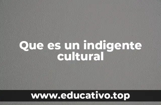 Que es un indigente cultural