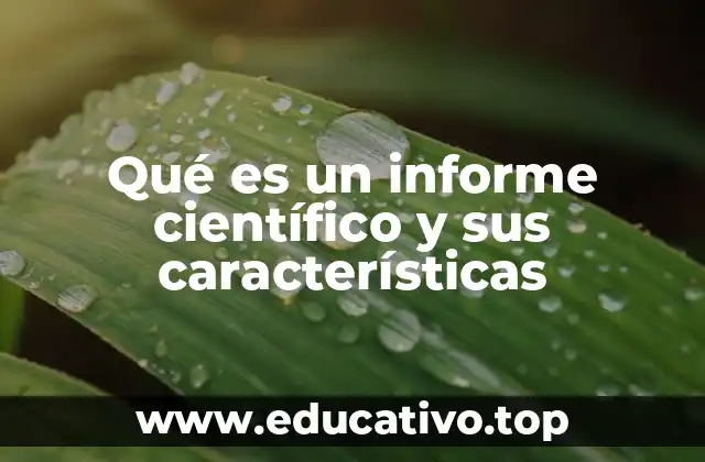 Qué es un informe científico y sus características