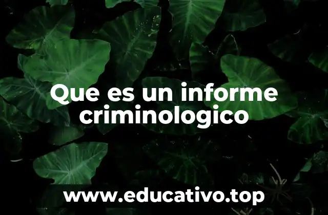 Que es un informe criminologico