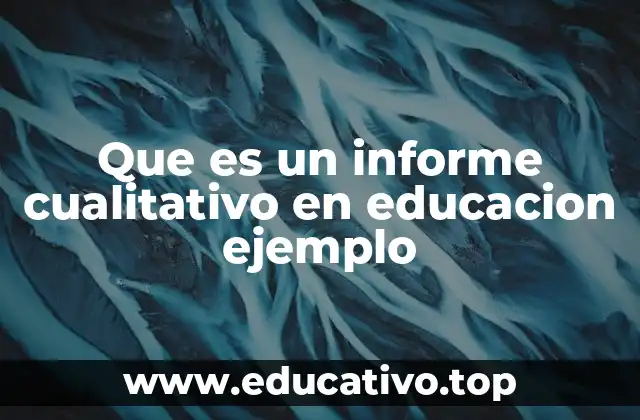 Que es un informe cualitativo en educacion ejemplo