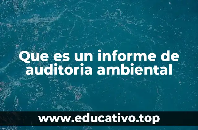 Que es un informe de auditoria ambiental