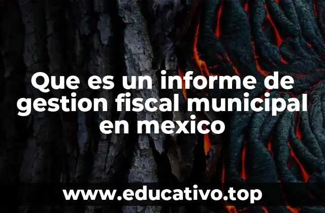 Que es un informe de gestion fiscal municipal en mexico