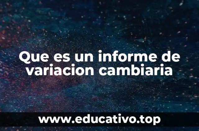 Que es un informe de variacion cambiaria