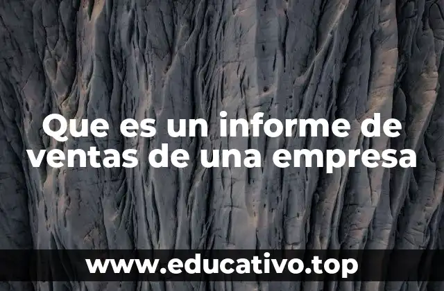 Que es un informe de ventas de una empresa