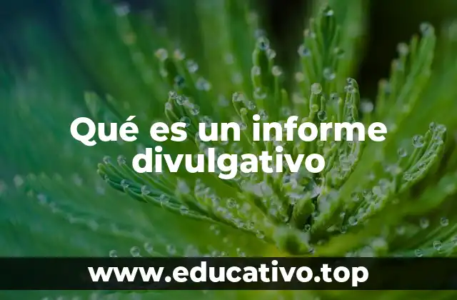 Qué es un informe divulgativo