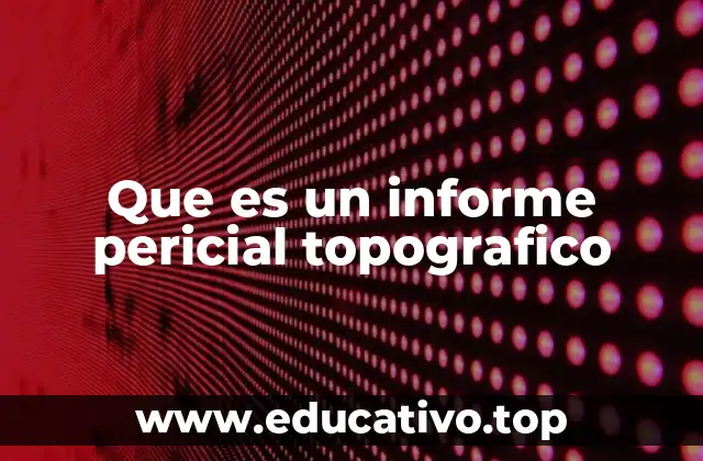 Que es un informe pericial topografico