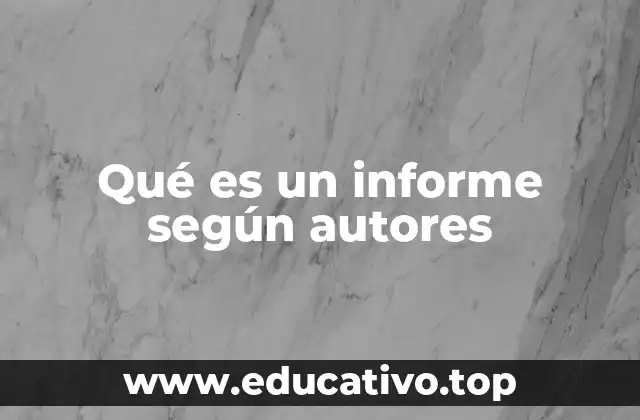 Qué es un informe según autores