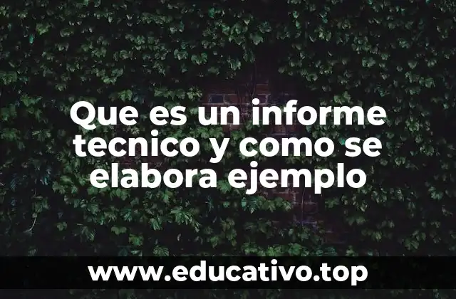 Que es un informe tecnico y como se elabora ejemplo