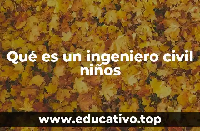 Qué es un ingeniero civil niños