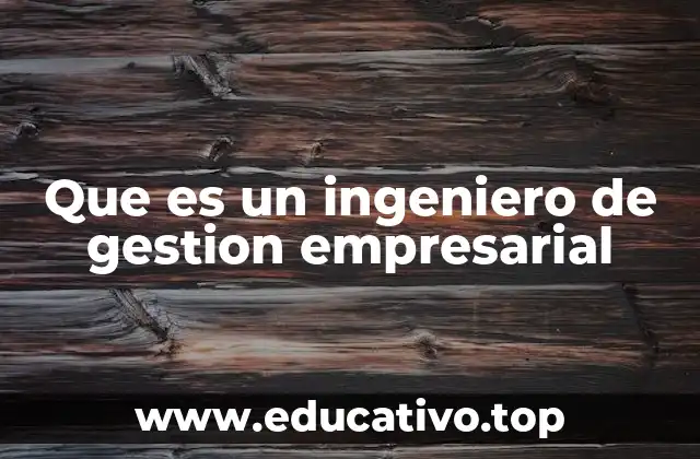 Que es un ingeniero de gestion empresarial