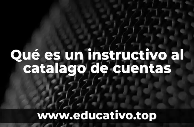 Qué es un instructivo al catalago de cuentas