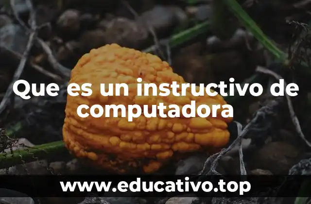 Que es un instructivo de computadora