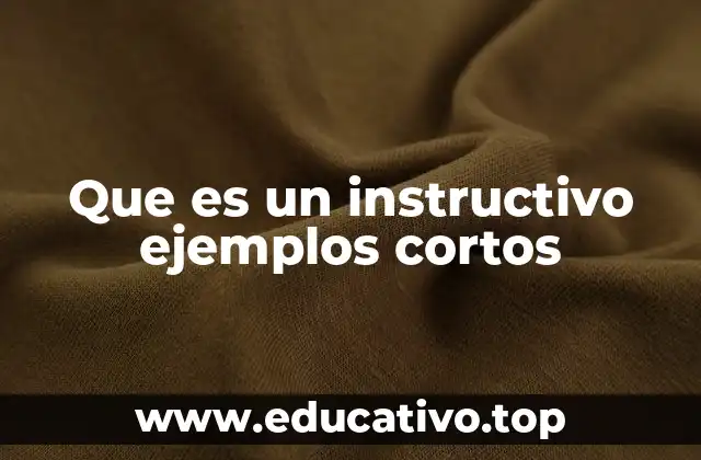 Que es un instructivo ejemplos cortos