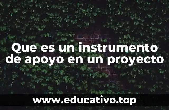 Que es un instrumento de apoyo en un proyecto