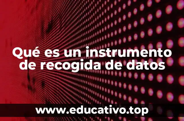 Qué es un instrumento de recogida de datos