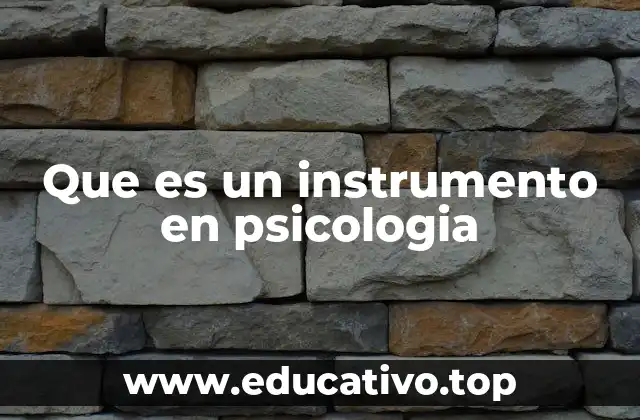 Que es un instrumento en psicologia