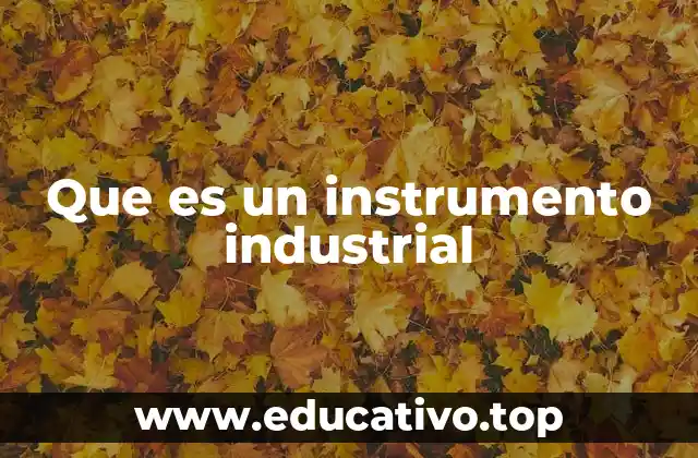 Que es un instrumento industrial