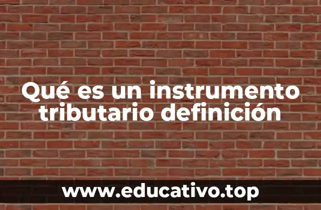 Qué es un instrumento tributario definición