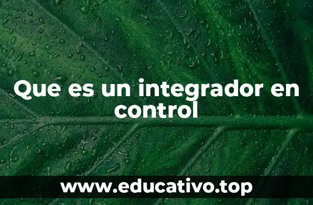 Que es un integrador en control