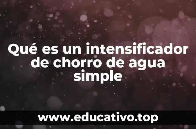 Qué es un intensificador de chorro de agua simple