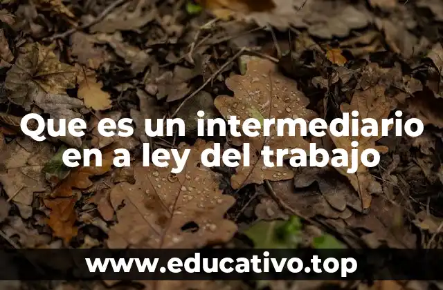 Que es un intermediario en a ley del trabajo