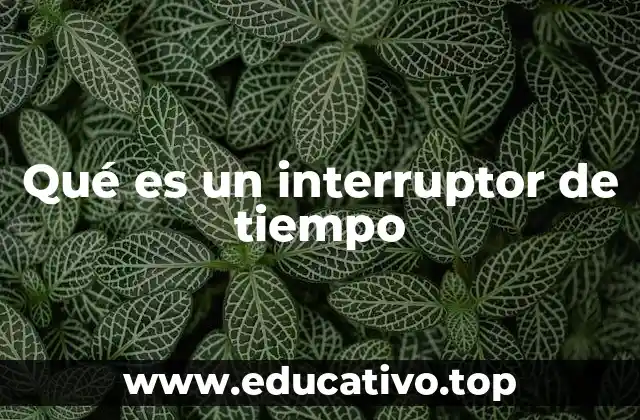 Qué es un interruptor de tiempo