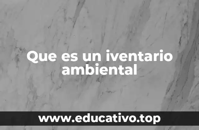 Que es un iventario ambiental