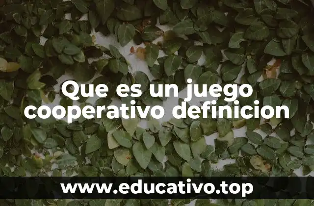 Que es un juego cooperativo definicion