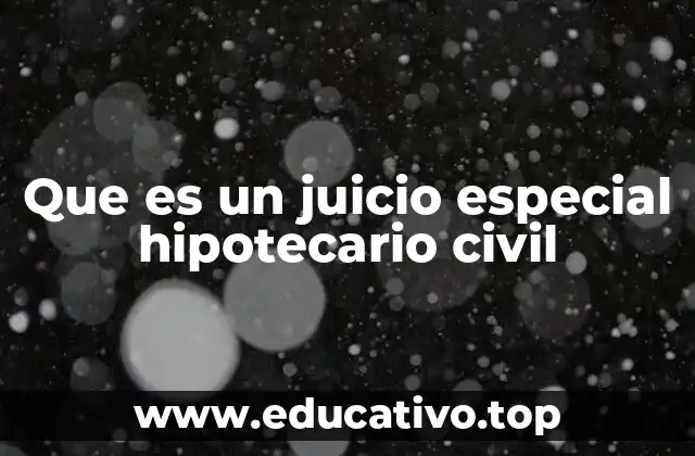 Que es un juicio especial hipotecario civil
