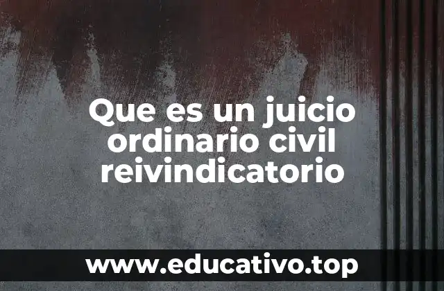 Que es un juicio ordinario civil reivindicatorio