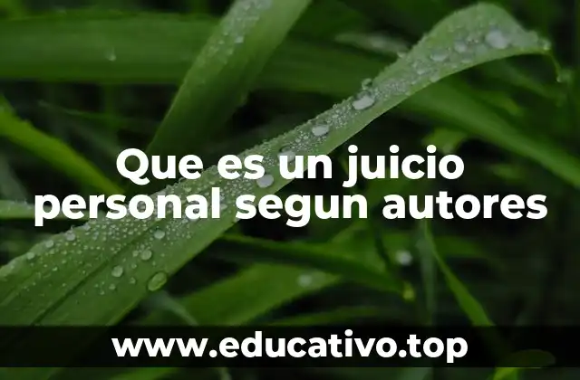 Que es un juicio personal segun autores