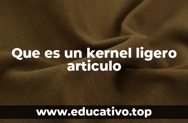 Que es un kernel ligero articulo