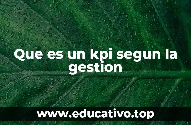Que es un kpi segun la gestion