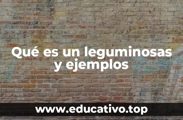 Qué es un leguminosas y ejemplos