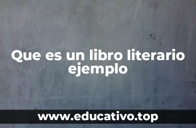 Que es un libro literario ejemplo