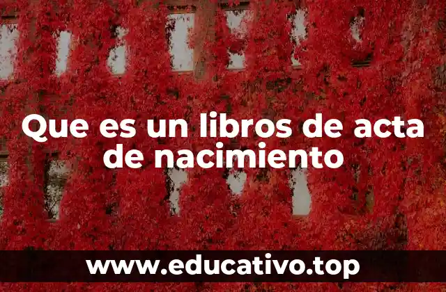 Que es un libros de acta de nacimiento
