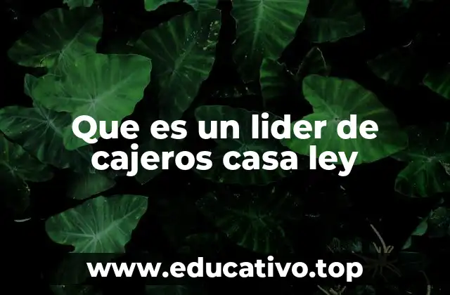 Que es un lider de cajeros casa ley