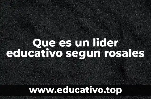 Que es un lider educativo segun rosales