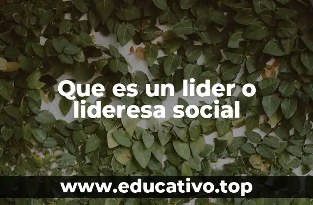 Que es un lider o lideresa social