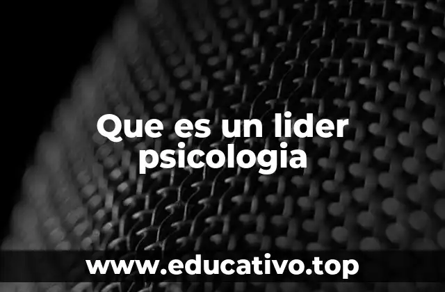 Que es un lider psicologia