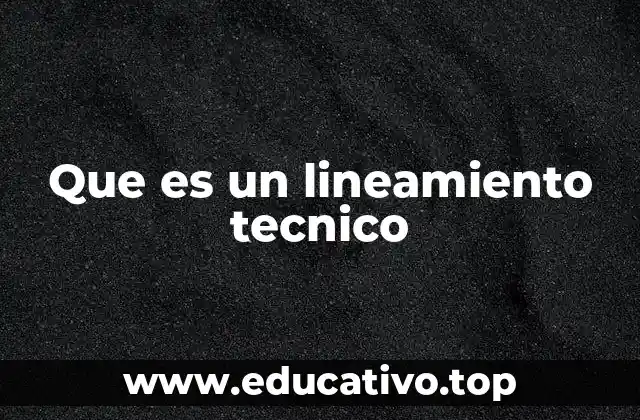 Que es un lineamiento tecnico